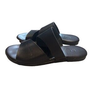 Slaye Black Italian Leather Slide Sandals Women’s 38 US Size 8 Minimalist